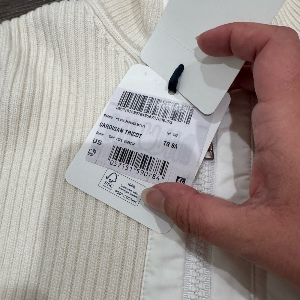 Moncler Cardigan Tricot White Zip Up Knitted Sweater Cardigan - Picture 6 of 13